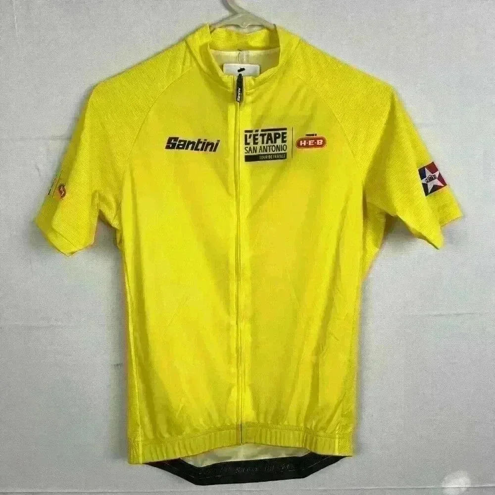 Santini HEB L’etape San Antonio Cycling Jersey Woman’s Med‎ Full Zip Yellow NWT